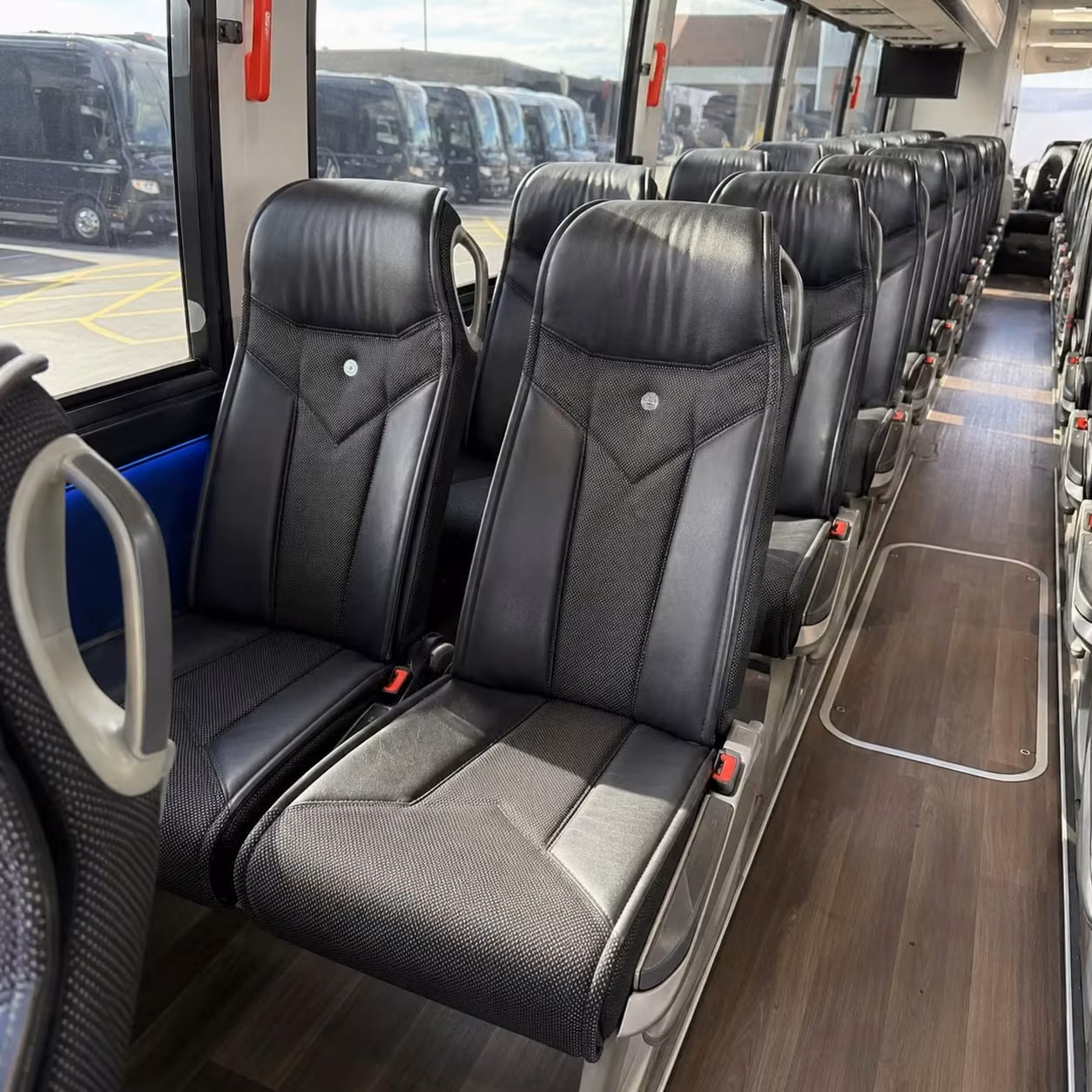 56 passenger charter bus inside